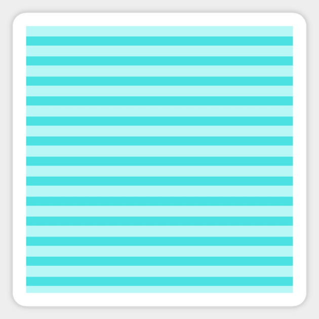 Teal Stripes - Two-Toned Sticker by Whoopsidoodle